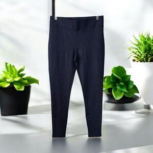 LOFT Dark Blue Polka Dot Leggings pull on elastic and waist skinny pants small